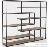 Стеллаж Hype Mebel Зиг-Заг 200x150 (черный/дуб галифакс натуральный)