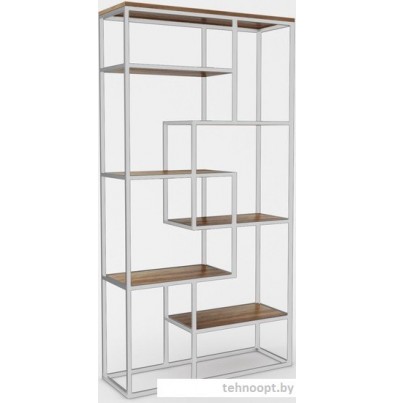 Стеллаж Hype Mebel Зиг-Заг-2 100x170 (белый/дуб галифакс олово)
