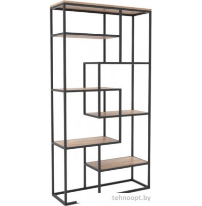 Стеллаж Hype Mebel Зиг-Заг-2 100x170 (черный/дуб галифакс натуральный)