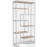 Стеллаж Hype Mebel Зиг-Заг-2 120x200 (белый/дуб галифакс натуральный)