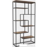 Стеллаж Hype Mebel Зиг-Заг-2 120x200 (черный/дуб галифакс олово)