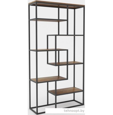 Стеллаж Hype Mebel Зиг-Заг-2 120x200 (черный/дуб галифакс олово)