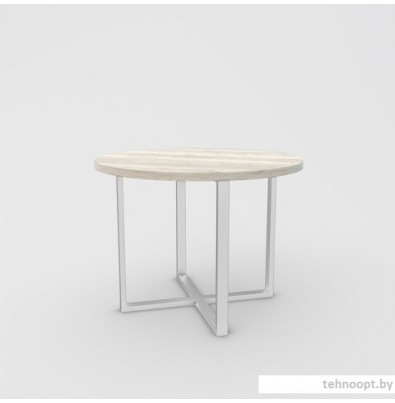 Кухонный стол Hype Mebel Раунд 100x100 (белый/древесина белая)