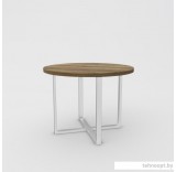Кухонный стол Hype Mebel Раунд 100x100 (белый/дуб галифакс олово)