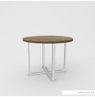 Кухонный стол Hype Mebel Раунд 80x80 (белый/дуб галифакс олово)