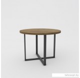Кухонный стол Hype Mebel Раунд раздвижной 100x100 (черный/дуб галифакс олово)