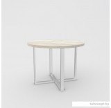 Кухонный стол Hype Mebel Раунд раздвижной 80x80 (белый/древесина белая)
