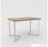 Кухонный стол Hype Mebel Дельта раздвижной 110x70 (белый/дуб галифакс натуральный)