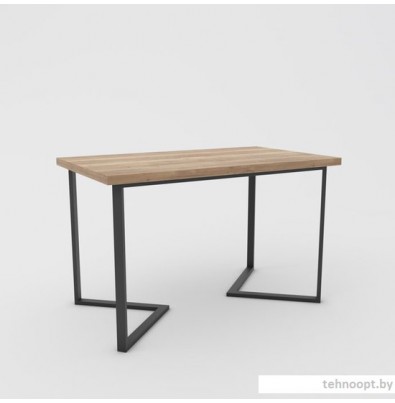 Кухонный стол Hype Mebel Дельта раздвижной 110x70 (черный/дуб галифакс натуральный)