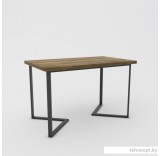 Кухонный стол Hype Mebel Дельта раздвижной 110x70 (черный/дуб галифакс олово)