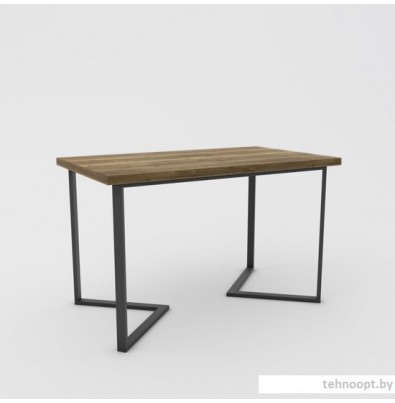 Кухонный стол Hype Mebel Дельта раздвижной 110x70 (черный/дуб галифакс олово)