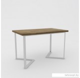 Кухонный стол Hype Mebel Дельта раздвижной 125x75 (белый/дуб галифакс олово)