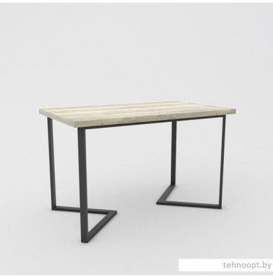 Кухонный стол Hype Mebel Дельта раздвижной 125x75 (черный/древесина белая)