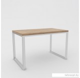 Кухонный стол Hype Mebel Чикаго 125x75 (белый/дуб галифакс натуральный)
