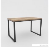 Кухонный стол Hype Mebel Чикаго раздвижной 125x75 (черный/дуб галифакс натуральный)