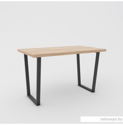 Кухонный стол Hype Mebel Трапеция 110x70 (черный/дуб галифакс натуральный)