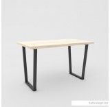 Кухонный стол Hype Mebel Трапеция раздвижной 110x70 (черный/древесина белая)