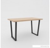 Кухонный стол Hype Mebel Трапеция раздвижной 110x70 (черный/дуб галифакс натуральный)