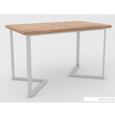 Кухонный стол Hype Mebel Дельта раздвижной 125x75 (белый/дуб галифакс натуральный)