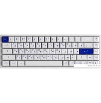 Клавиатура Akko 3068B Plus White & Blue (Akko CS Jelly Pink)