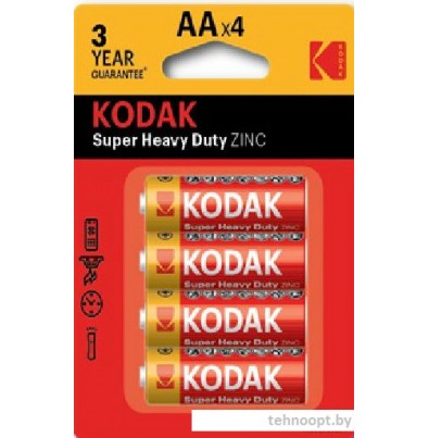 Kodak Super Heavy Duty Zinc AA R6-4BL 4 шт