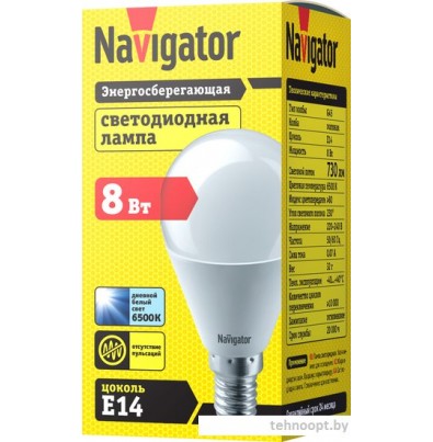Светодиодная лампочка Navigator NLLB-G45-8-230-6.5K-E14