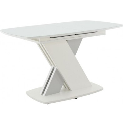 Кухонный стол Аврора София 130-170x80 (стекло белое матовое Opti White/светло-серый/белый)
