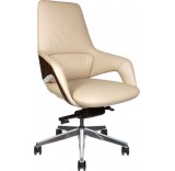 Кресло Norden Шопен LB FK 0005-B Beige Leather (кожа бежевая/алюминий)
