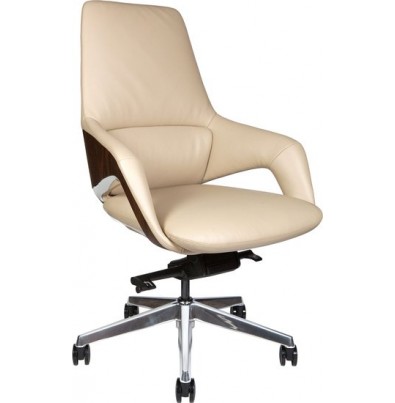Кресло Norden Шопен LB FK 0005-B Beige Leather (кожа бежевая/алюминий)