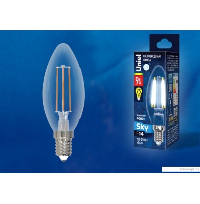 Светодиодная лампочка Uniel LED-C35-9W/4000K/E14/CL PLS02WH UL-00005161