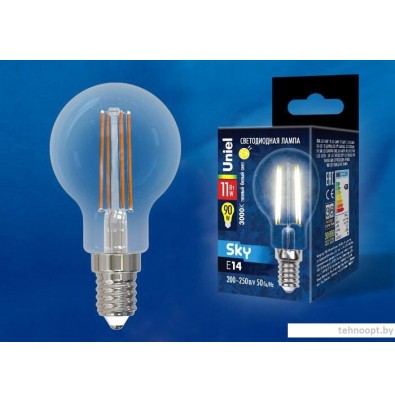 Светодиодная лампочка Uniel LED-G45-11W/3000K/E14/CL PLS02WH UL-00005176