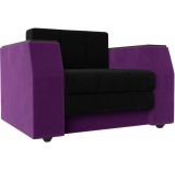 Кресло-кровать Лига диванов Атлантида 113854 (микровельвет, черный/фиолетовый)