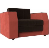 Кресло-кровать Лига диванов Атлантида 113864 (микровельвет, коричневый/коралловый)