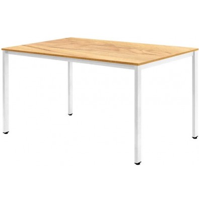 Кухонный стол Millwood Сеул Л 130x80x75 (дуб золотой Craft/металл белый)