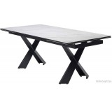 Кухонный стол M-City Oristano 180 Marbles KL-99 614M05290 (белый мрамор матовый/черный)