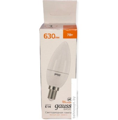 Светодиодная лампочка Gauss Elementary Basic E14 7W 3000K 10301172