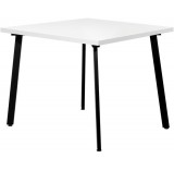 Кухонный стол Millwood Шанхай 100x100x75 (белый/металл черный)