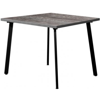 Кухонный стол Millwood Шанхай 100x100x75 (сосна пасадена/металл черный)