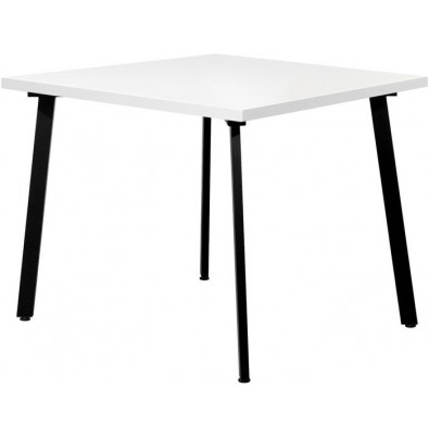 Кухонный стол Millwood Шанхай 90x90x75 (белый/металл черный)