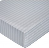 Постельное белье Milanika Темно-серая на резинке 160x200x20 (поплин-страйп)