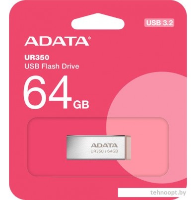 USB Flash ADATA UR350 64GB UR350-64G-RSR/BG (серебристый/коричневый)