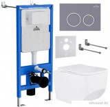 Унитаз подвесной Roxen Boro в комплекте с инсталляцией StounFix Slim 6 в 1 966110 (кнопка: серый бетон)