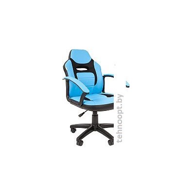 Игровое (геймерское) кресло CHAIRMAN Kids 110 (экопремиум, черный/голубой)