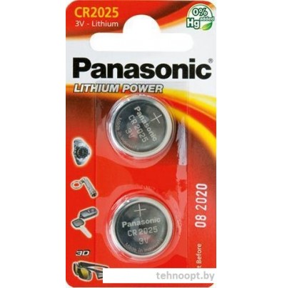 Батарейки Panasonic CR2025 2 шт. [CR-2025EL/2B]